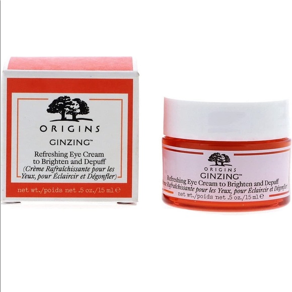 ORIGINS GinZing Refreshing Eye Cream Brighten Depuff 0.5oz $34 CLEAN BEAUTY - Picture 2 of 9
